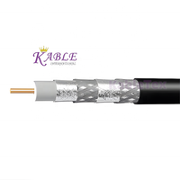 Cable Coaxial KableTex de Alta Calidad, 75 Ohmios, RG6, 305 Metros de Longitud, Conector F, Blindaje Cuádruple, Cobre Sólido, PVC, Comunicación