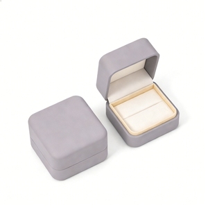 กล่องใส่ต่างหูแบบติดหู กล่องโชว์เครื่องประดับหนังเทียมแบบมีบานพับสั่งทำพิเศษ พร้อมแผ่นกำมะหยี่  ปั๊มโลโก้ตามสั่ง ราคาขายส่ง - Product Image 2