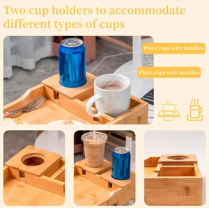 Nhà Máy Trực Tiếp Có Thể Gập Lại Tre Ghế Sofa Tay vịn Khay Cho Đồ Uống Và Đồ Trang Sức Cho Bàn Sử Dụng - Product Image 2