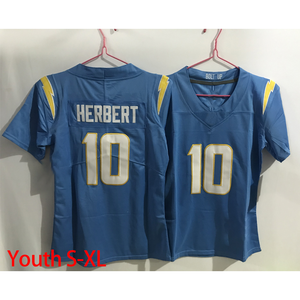 Kaus Jersey terbatas permainan sepak bola Amerika yang dijahit pemuda Justin Herbert 2025 kaus Jersey terbatas VP Jersey sepak bola terbatas - Product Image 6