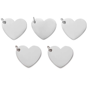 Pendentifs en forme de cœur en acier inoxydable plaqué or 18 carats, adaptés aux bracelets et colliers DIY, accessoires de bijoux faits à la main, 20x23 mm - Product Image 5