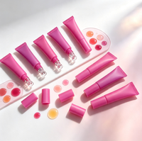 Huile à lèvres repulpante rose transparente végane à marque privée, vente en gros, faible MOQ, haute qualité, brillante, aromatisée, gloss à lèvres transparent, huile à lèvres