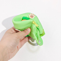 Nouveau mignon bricolage Silicone Mini Airpad sacs à main porte-clés étanche avec des breloques pour les enfants