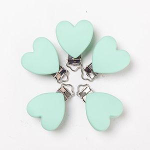 Clip in Silicone cuore metallo con fori di sicurezza BPA libero nato <span class=keywords><strong>regalo</strong></span> alimentazione bambino <span class=keywords><strong>ciuccio</strong></span> Clip - Product Image 1