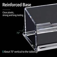 Porte-cartes de visite en plastique acrylique transparent de qualité supérieure, support de présentation de cartes de visite durable et transparent pour bureau, bureau à domicile, salle d'étude