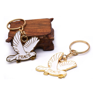 Llavero de Paloma Blanca de la Paz, Católico, Religioso, <span class=keywords><strong>Espíritu</strong></span> <span class=keywords><strong>Santo</strong></span>, Anillo para Llaves con Paloma, Dijes de Metal Dorado, Proveedor - Product Image 5
