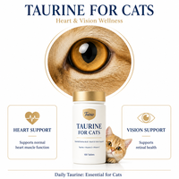 Suplemento Esencial de Taurina para Gatos, Apoyo para el Corazón y la Visión, Tabletas de Aminoácidos Imprescindibles, 100 Unidades, Cuidado Diario, OEM