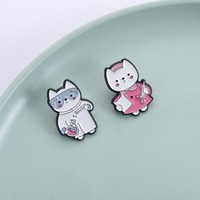 Großhandel Cartoon Denim Emaille-Pin Niedliche Katze Krankenschwester Serie Anstecknadel Soft-Emaille-Pins Zinklegierung Anstecknadel Arzt Werbegeschenk