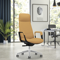 Chaise de bureau de direction en cuir synthétique avec design ergonomique, hauteur réglable, dossier solide, base en acier, siège pivotant