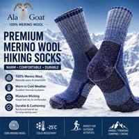 Chaussettes de randonnée 100% laine mérinos, chaussettes thermiques d'hiver pour le trekking en plein air, chaussettes de ski, chaussettes rembourrées pour bottes, logo personnalisé, OEM, vente en gros