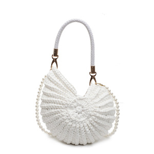 Sac tendance en coton tissé nouvelle arrivée Sac à bandoulière <span class=keywords><strong>de</strong></span> couleur unie Sac à bandoulière <span class=keywords><strong>de</strong></span> <span class=keywords><strong>vacances</strong></span> style coquillage pour femme <span class=keywords><strong>Bord</strong></span> <span class=keywords><strong>de</strong></span> <span class=keywords><strong>mer</strong></span> - Product Image 3