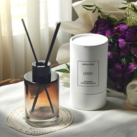 Vente en gros de bouteille diffuseur roseau en verre 1OZ 2OZ 3OZ 4OZ bouteille bâton en verre vide de luxe pour diffuseur d'huile aromatique avec boîte cadeau carrée