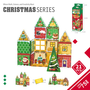 Juego de 20 Bloques de Construcción Magnéticos de Castillo de Ensueño, <span class=keywords><strong>7</strong></span>.5CM, Tamaño Grande, Juguete Educativo Preescolar STEM, Regalo con Temática de Princesa para Niñas - Product Image 6
