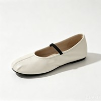 Minimalistische Damen-Split-Toe-Flats mit elastischem Einzelriemen aus weichem Leder zum Hineinschlüpfen – Cottagecore Street Daily Ballet Flats