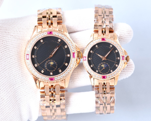 Ultima Serie Classica - Perfettamente Abbinata, Consegnata Direttamente alla Persona Destinata. Orologio Meccanico con Fasi Lunari per Coppie - Product Image 6