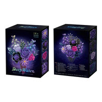 Bouquet de fleurs en blocs de construction à assembler, petites particules, rose violette, modèle de fleur à assembler, ornement parfait, cadeau de festival pour petite amie