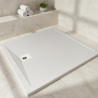 Receveur de douche intégré pour salle de bain d'hôtel, base de douche rectangulaire universelle en pierre artificielle, confortable et durable