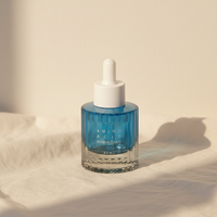 Flacon compte-gouttes en verre cylindrique personnalisé avec logo, 30 ml/50 ml, finition givrée, bouchon à vis, flacon pour sérum visage, soin de la peau