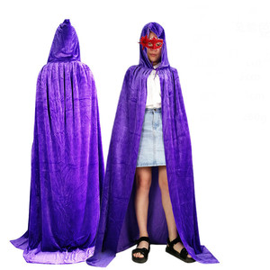 Mantello Lungo di Halloween Multicolore, Mantello da Strega in Velluto Dorato, Mantello da Diavolo e Vampiro per Ragazzi, Ragazze e Adulti, Costume BS070 - Product Image 5