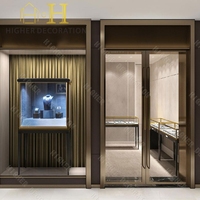 Comptoir de présentation de bijoux haut de gamme, grand et stable, pour magasin de bijouterie