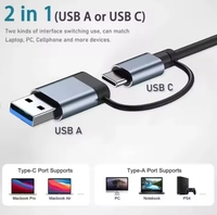 Concentrador USB 8 en 1 con conector de 3,5mm, adaptador de auriculares, 4 puertos USB 3,0, conector, lector de tarjetas TF/SD para portátiles y teléfonos
