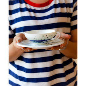 Set da Tè e Caffè Richard Ginori 12 Pezzi con Design a Linee Decorative per Hotel e Viaggi, Consegna Manuale - Product Image 1