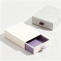 Boîte à tiroir en velours recyclable faite à la main, ensemble de luxe pour parfums et soins de la peau, emballage cadeau avec ruban, carton rigide, design de logo