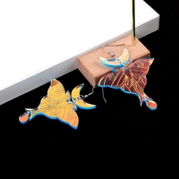 2025 boucles d'oreilles Laser nouveau UV imprimé papillon bijoux papillon personnalité coupe personnalisée acrylique pour les femmes mignon Animal boucles d'oreilles FS