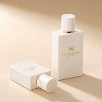 Flacons de parfum rectangulaires en verre personnalisés avec logo, 30ml/50ml/100ml, sérigraphiés, uniques, avec atomiseur, livraison rapide