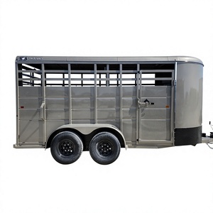 Meilleur fournisseur de remorques agricoles pour bétail, remorque à essieux tandem de 16 pieds, capacité de 7000 lb, remorque pour bétail à traction par pare-chocs - Product Image 1