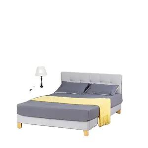 नि: शुल्क नमूने बेडरूम सेट रानी HongKunMeiSi आधुनिक सफेद राजा मंच बिस्तर