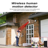 Pabrik Langsung Rumah Sistem Alarm Keamanan Nirkabel Inframerah Motion Detector Alarm dengan Bel Pintu