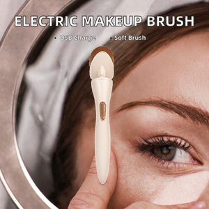 Brocha de Maquillaje Eléctrica Recargable por USB, Mango de Plástico Suave, Herramienta Mezcladora de Polvo para Viaje - Product Image 2