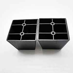 Lianxing Square Plastic Furniture <b>Legs</b> 75x57x60mm Black Height Increasing <b>Sofa</b> <b>Leg</b> Parts - Product Image 1
