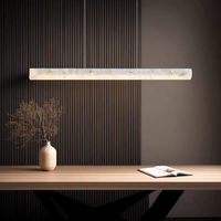 Luminaire suspendu en albâtre VEKO, lustre linéaire, luminaire suspendu pour salle à manger, comptoir de bar