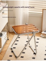 Table d'appoint pliante moderne avec plateau en acrylique pour salon, chambre et bureau