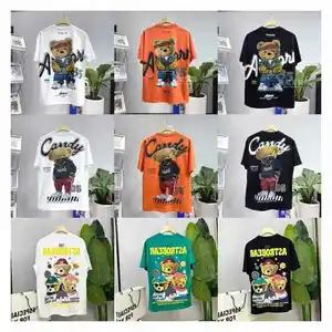 OEM High Quality Mens Customized Printed T-shirt Cotton 3D Embroidery T-shirt Embroidery T-shirt