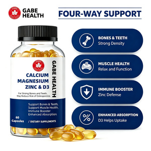 Capsules OEM privées de calcium, magnésium, zinc et vitamine D3, 60 gélules molles, complexe minéral 4-en-1 pour les os, les dents, les muscles et le système immunitaire, personnalisable - Product Image 3