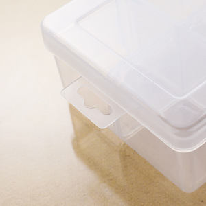 Caja de almacenamiento de plástico transparente desmontable grande de 6 rejillas, herramientas de hardware gruesas rectangulares, accesorios de joyería, inyección de frutas - Product Image 3