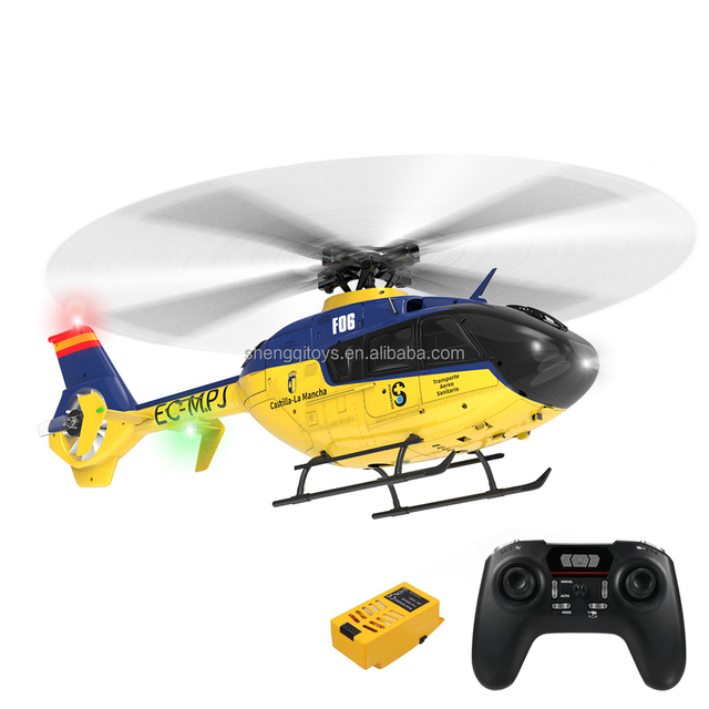 LK Toys Remote Control Helicopter EC135 6-Axis Gyro RC Helicopter with Brushless Motors Altitude Hold with LED Lights for Adult