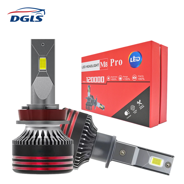 DGLS M8 PRO 150W 15000Lm Auto LED Headlight 9005 H1 H3 H11 LED Canbus H7 Foco Led H4 3 Copper Tubes Car H4 Led Headlight Bulb
