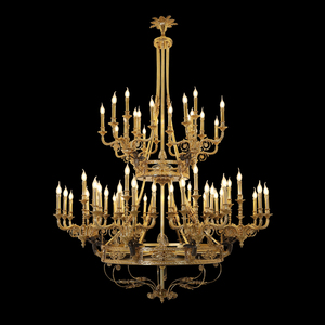 Jewellerytop Grande Taille Hôtel Lobby Villa <span class=keywords><strong>Baroque</strong></span> Palais Victorien De Luxe Pendentif Lumière Antique En Laiton Bougie <span class=keywords><strong>Lustre</strong></span> - Product Image 2