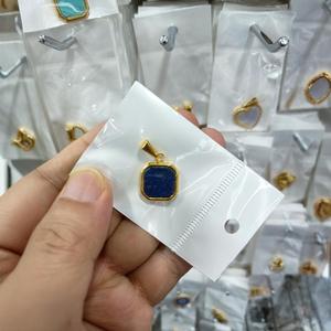 Collier ras du cou géométrique en acier titane et lapis-lazuli pour femme, cadeau Printemps 2023, serti clos, plaqué - Product Image 4