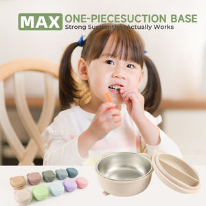 Juego de Vajilla Infantil de Silicona para el Hogar, Incluye Juego de Alimentación Multifuncional para Bebés, Babero Libre de BPA, Vajilla para Bebés - Product Image 2