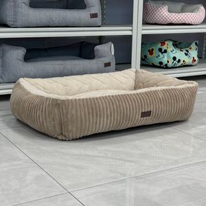 ที่นอนสัตว์เลี้ยงรูปทรงสี่เหลี่ยมผืนผ้าลายทาง ผ้าพลัฌนุ่มพิเศษ ที่นอนแมวและสุนัข ที่นอนสัตว์เลี้ยงแบบรังนอนสบาย - Product Image 1