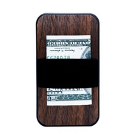 Walnut Cherry Bambu Alami Kayu Slide Dompet Flip Kartu Kredit Pemegang Dompet Slim Minimalis RFID Dompet Band