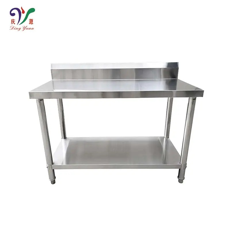 Hot sale Stainless Steel 2 or 3 Layers Kitchen Worktable With Backsplash for Hotel Equiment