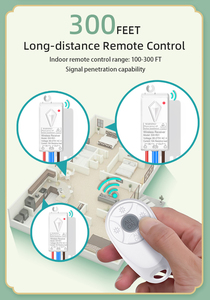 <span class=keywords><strong>Kit</strong></span> de interruptor y receptor de luz inalámbrico de fácil configuración RF433 10A Relé 1000W LED 80-275V Entrada ancha Interruptor impermeable inalámbrico - Product Image 2