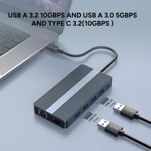 4K 60Hz HDMI <span class=keywords><strong>S</strong></span>ạc Phổ <span class=keywords><strong>S</strong></span>ạc Docking Station USB 3.2 Gen2 100W Pd RJ45 1000M USB 3.0 Dp TF SD 1040 MB/giây <span class=keywords><strong>Hub</strong></span> Cho Máy Tính Xách Tay - Product Image 4