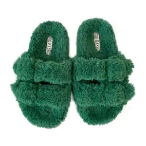 Wholesale double face sheepskin slippers 2022 genuine house slippers Women lamb fur slippers